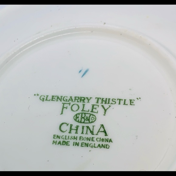 Pretty Vtg “Glencary Thistle Foley” Bone China Made in England 5” Saucer - Picture 3 of 4